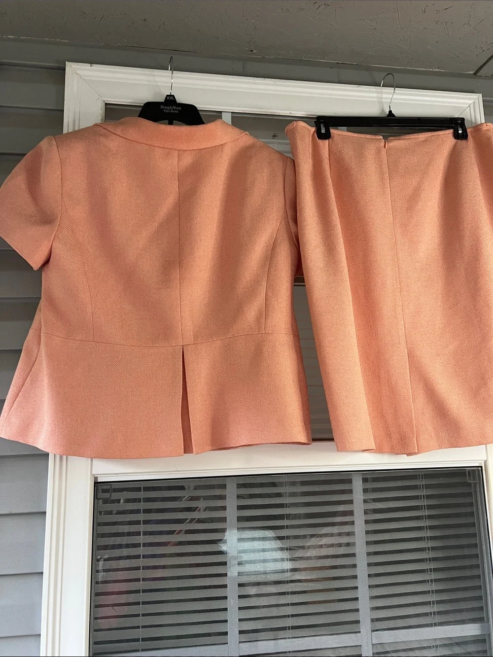 Liz Claiborne Peach Two-Piece Short-Sleeve Blazer & Skirt Set